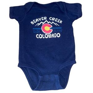 Beaver Creek Colorado navy blue short sleeve 12M onesie